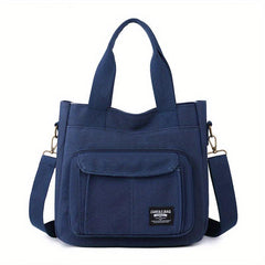 Vintage Canvas Crossbody Bag Large Tote Grunge Handbag