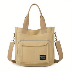 Vintage Canvas Crossbody Bag Large Tote Grunge Handbag