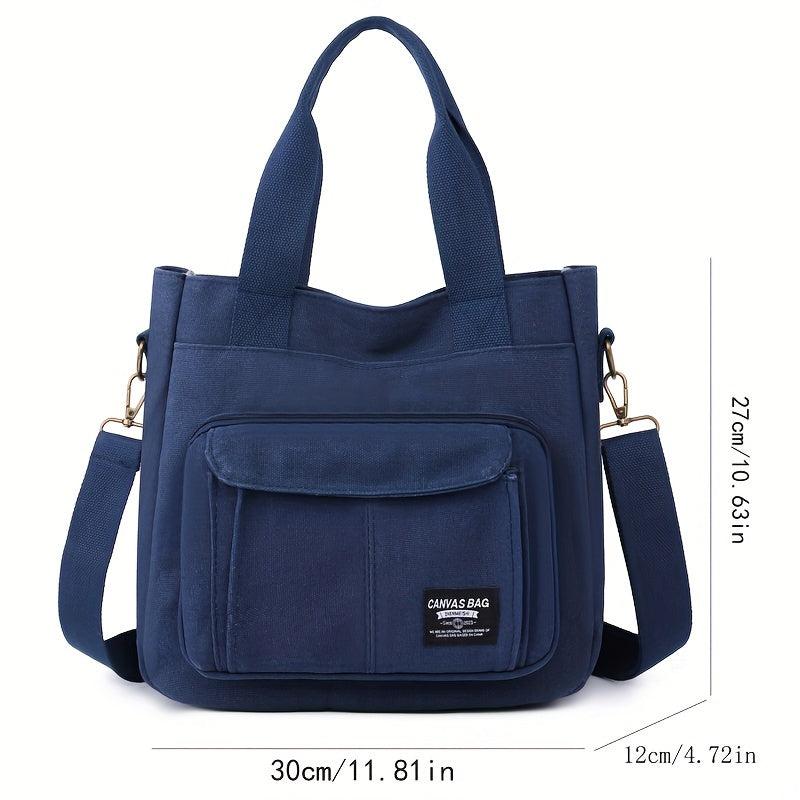 Vintage Canvas Crossbody Bag Large Tote Grunge Handbag