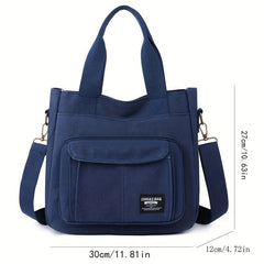 Vintage Canvas Crossbody Bag Large Tote Grunge Handbag