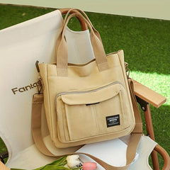 Vintage Canvas Crossbody Bag Large Tote Grunge Handbag