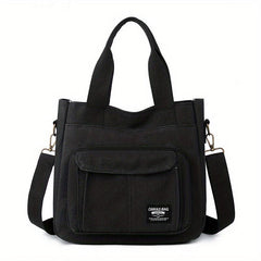 Vintage Canvas Crossbody Bag Large Tote Grunge Handbag