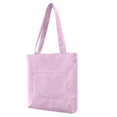 Large Capacity Corduroy Tote Bag Lightweight Shoulder Shopping Bag