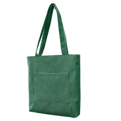 Large Capacity Corduroy Tote Bag Lightweight Shoulder Shopping Bag
