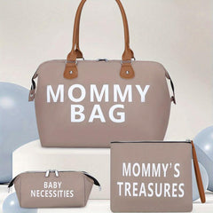3Pcs Mommy Bag Set Tote Bag With Clutch Purse & Storage Bag
