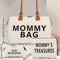 3Pcs Mommy Bag Set Tote Bag With Clutch Purse & Storage Bag