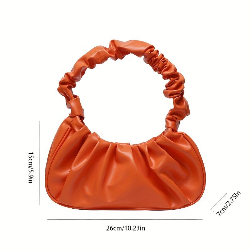 Cloud Ruched Baguette Bag Small Shoulder Purse
