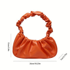 Cloud Ruched Baguette Bag Small Shoulder Purse