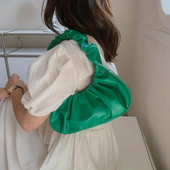 Cloud Ruched Baguette Bag Small Shoulder Purse