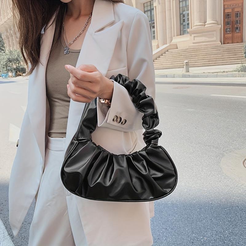 Cloud Ruched Baguette Bag Small Shoulder Purse