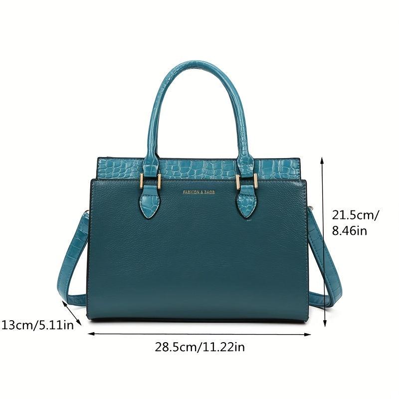 Crocodile Pattern Crossbody Bag Women's Work Purse