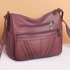 Braided Crossbody Bag Women's Pockets Purse Faux Leather Shoulder Bag