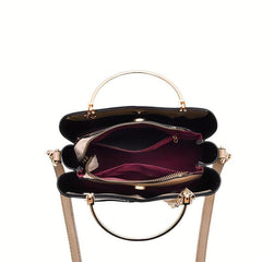 Colorblock Bucket Bag Classic Satchel Bag Tassel Shoulder Bag