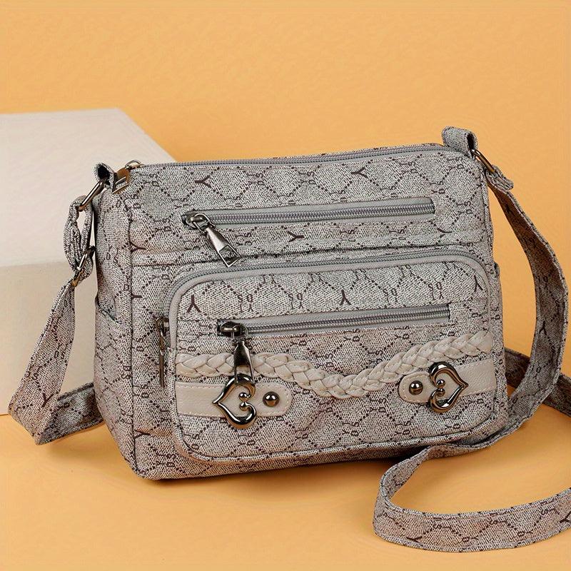 Crocodile Embossed Crossbody Bag Women's Pockets Purses