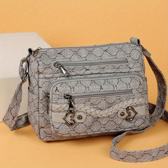 Crocodile Embossed Crossbody Bag Women's Pockets Purses