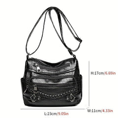 Crocodile Embossed Crossbody Bag Women's Pockets Purses