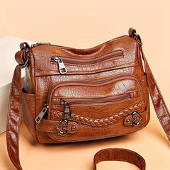 Crocodile Embossed Crossbody Bag Women's Pockets Purses