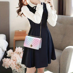 Gradient Crossbody Bag Rainbow Chain Shoulder Bag
