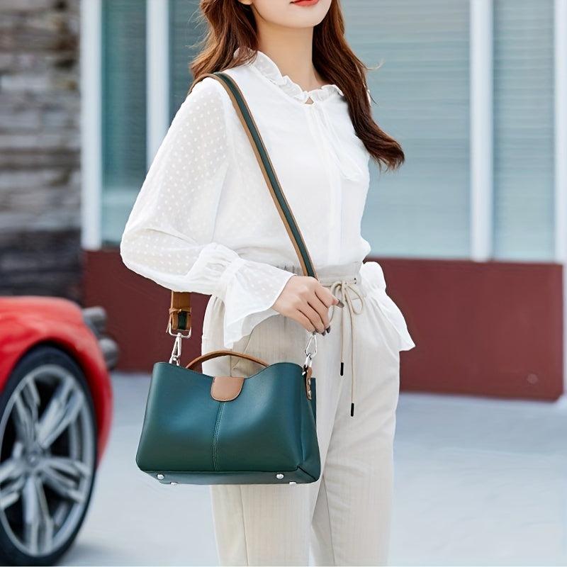 Contrast Crossbody Bucket Shoulder Bag Women's Handbags