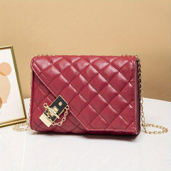 Embossed Argyle Crossbody Bag Chain Shoulder Mini Flap Bag