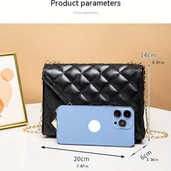 Embossed Argyle Crossbody Bag Chain Shoulder Mini Flap Bag