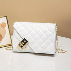 Embossed Argyle Crossbody Bag Chain Shoulder Mini Flap Bag