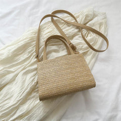 Boho Style Straw Woven Crossbody Bag for Travel Vacation