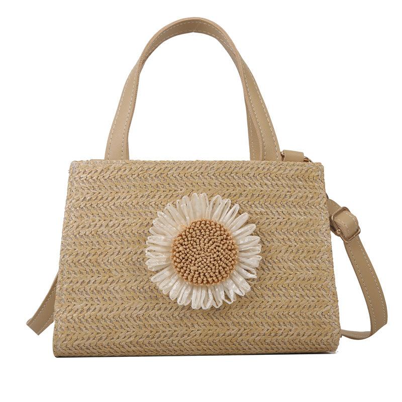 Boho Style Straw Woven Crossbody Bag for Travel Vacation