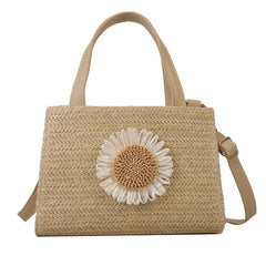 Boho Style Straw Woven Crossbody Bag for Travel Vacation