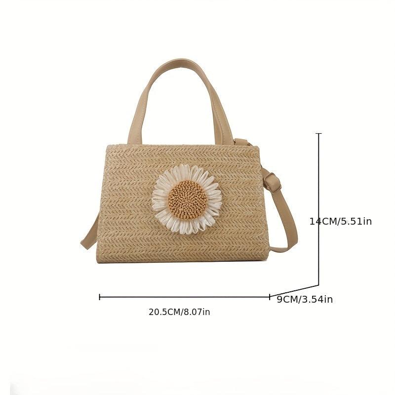 Boho Style Straw Woven Crossbody Bag for Travel Vacation