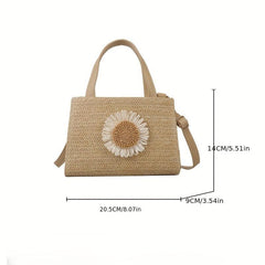 Boho Style Straw Woven Crossbody Bag for Travel Vacation