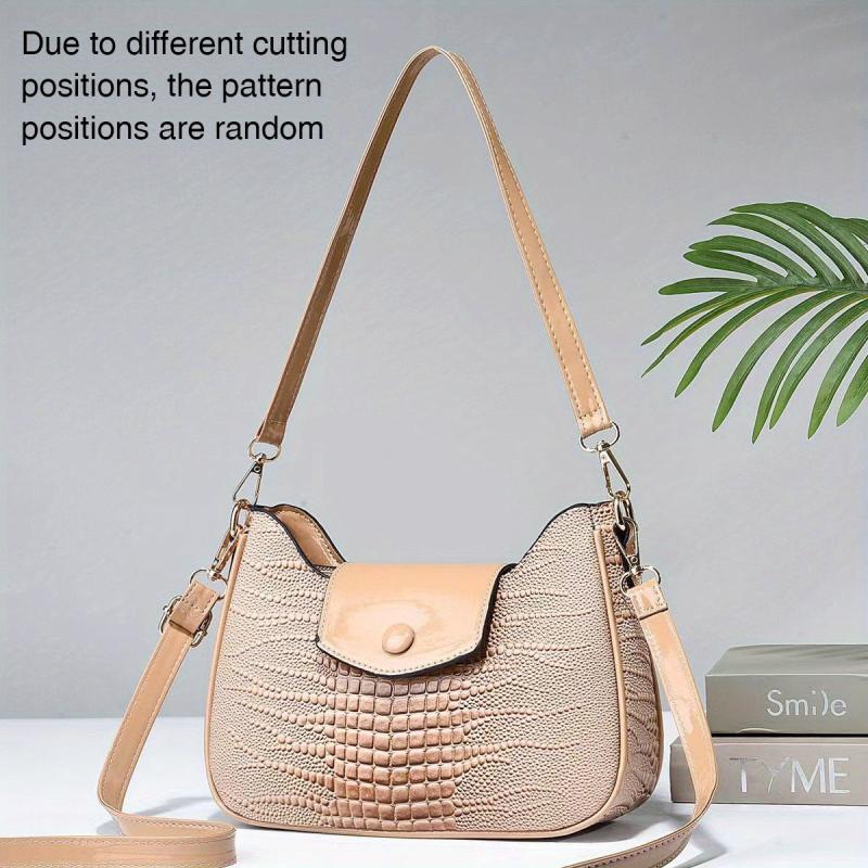 Crocodile Pattern Crossbody Bag Shoulder Hobo Bag