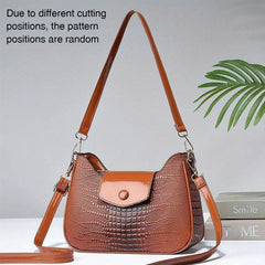 Crocodile Pattern Crossbody Bag Shoulder Hobo Bag