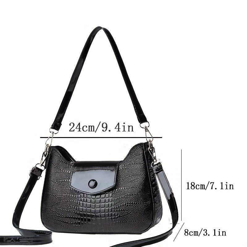 Crocodile Pattern Crossbody Bag Shoulder Hobo Bag