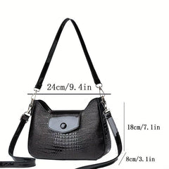 Crocodile Pattern Crossbody Bag Shoulder Hobo Bag