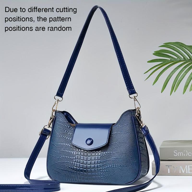 Crocodile Pattern Crossbody Bag Shoulder Hobo Bag