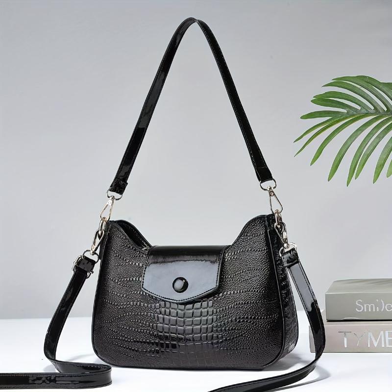 Crocodile Pattern Crossbody Bag Shoulder Hobo Bag