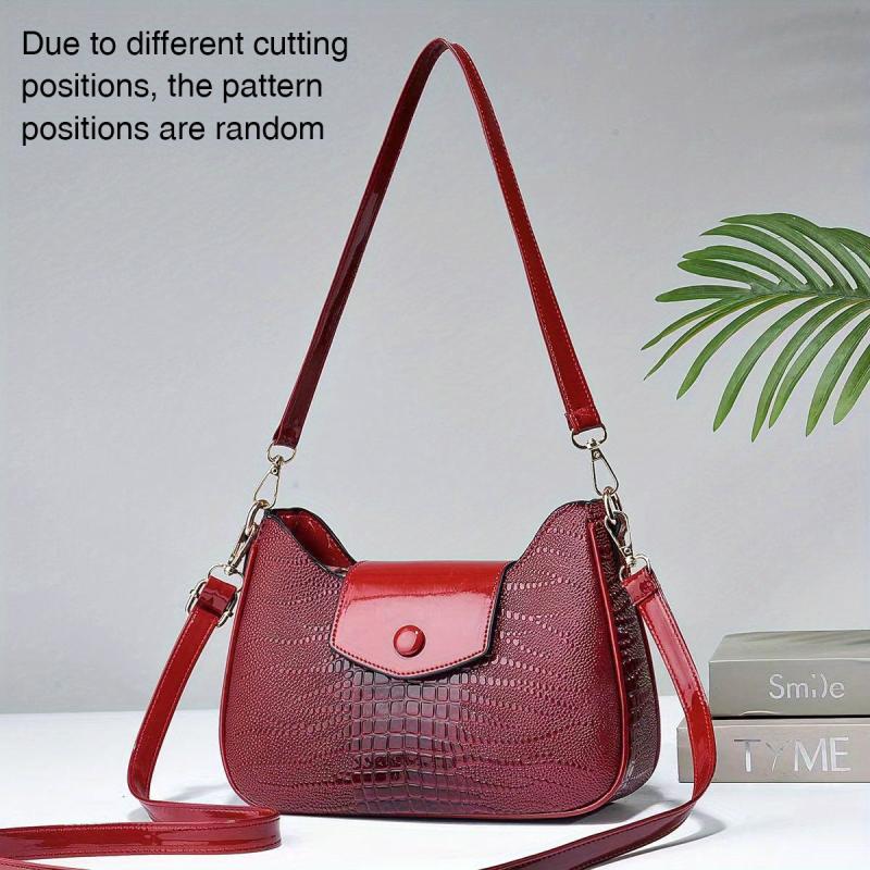 Crocodile Pattern Crossbody Bag Shoulder Hobo Bag