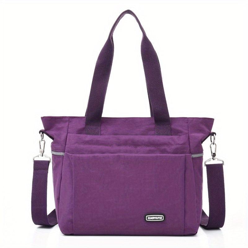 Nylon Zipper Tote Bag Large Capacity Shoulder Bag