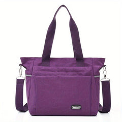 Nylon Zipper Tote Bag Large Capacity Shoulder Bag