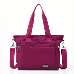 Nylon Zipper Tote Bag Large Capacity Shoulder Bag