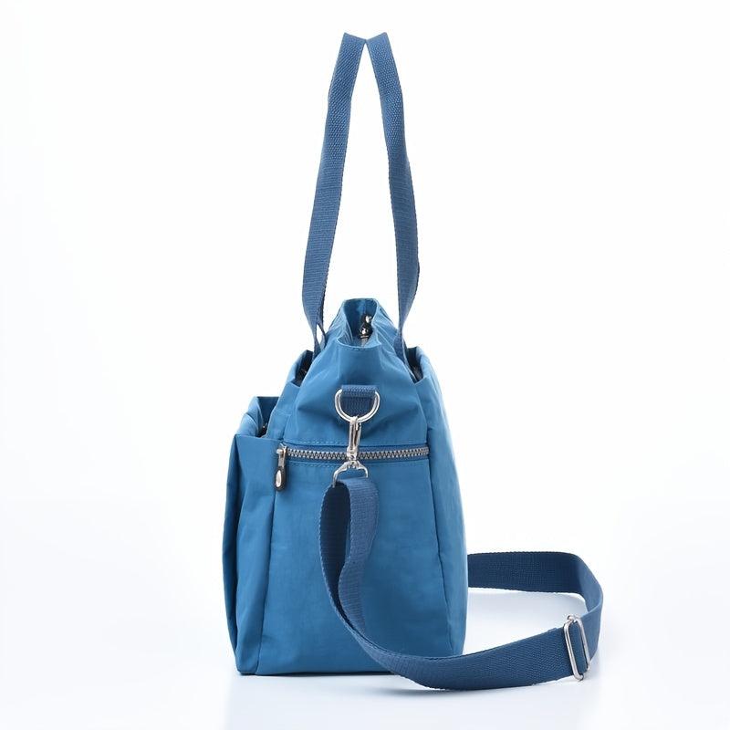 Nylon Zipper Tote Bag Large Capacity Shoulder Bag
