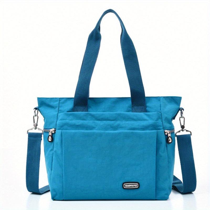 Nylon Zipper Tote Bag Large Capacity Shoulder Bag
