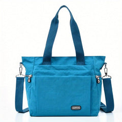 Nylon Zipper Tote Bag Large Capacity Shoulder Bag