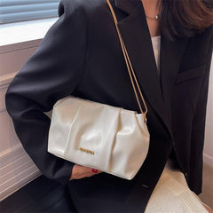 Ruched Shoulder Bag Classic Chain All Match Bag For Women