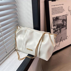 Ruched Shoulder Bag Classic Chain All Match Bag For Women