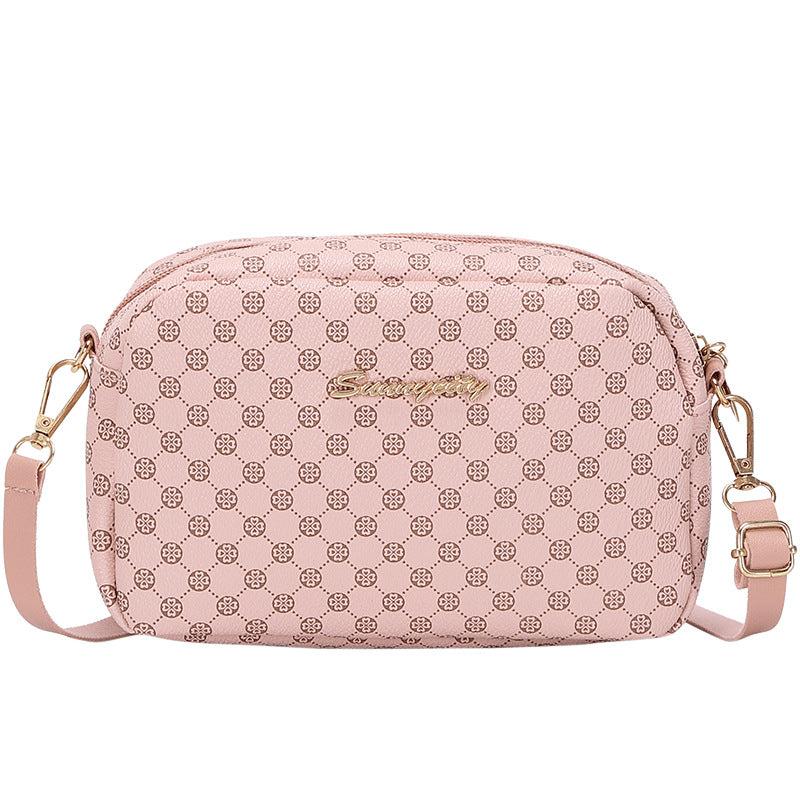 Geometric Pattern Shoulder Bag Faux Leather Crossbody
