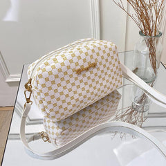 Geometric Pattern Shoulder Bag Faux Leather Crossbody