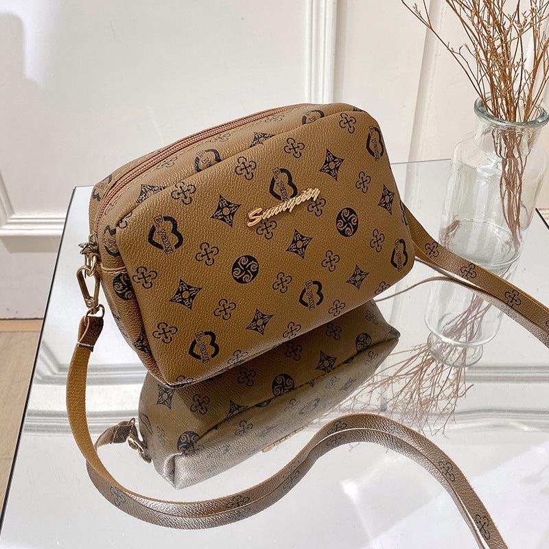 Geometric Pattern Shoulder Bag Faux Leather Crossbody