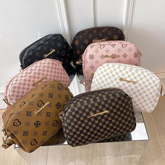 Geometric Pattern Shoulder Bag Faux Leather Crossbody